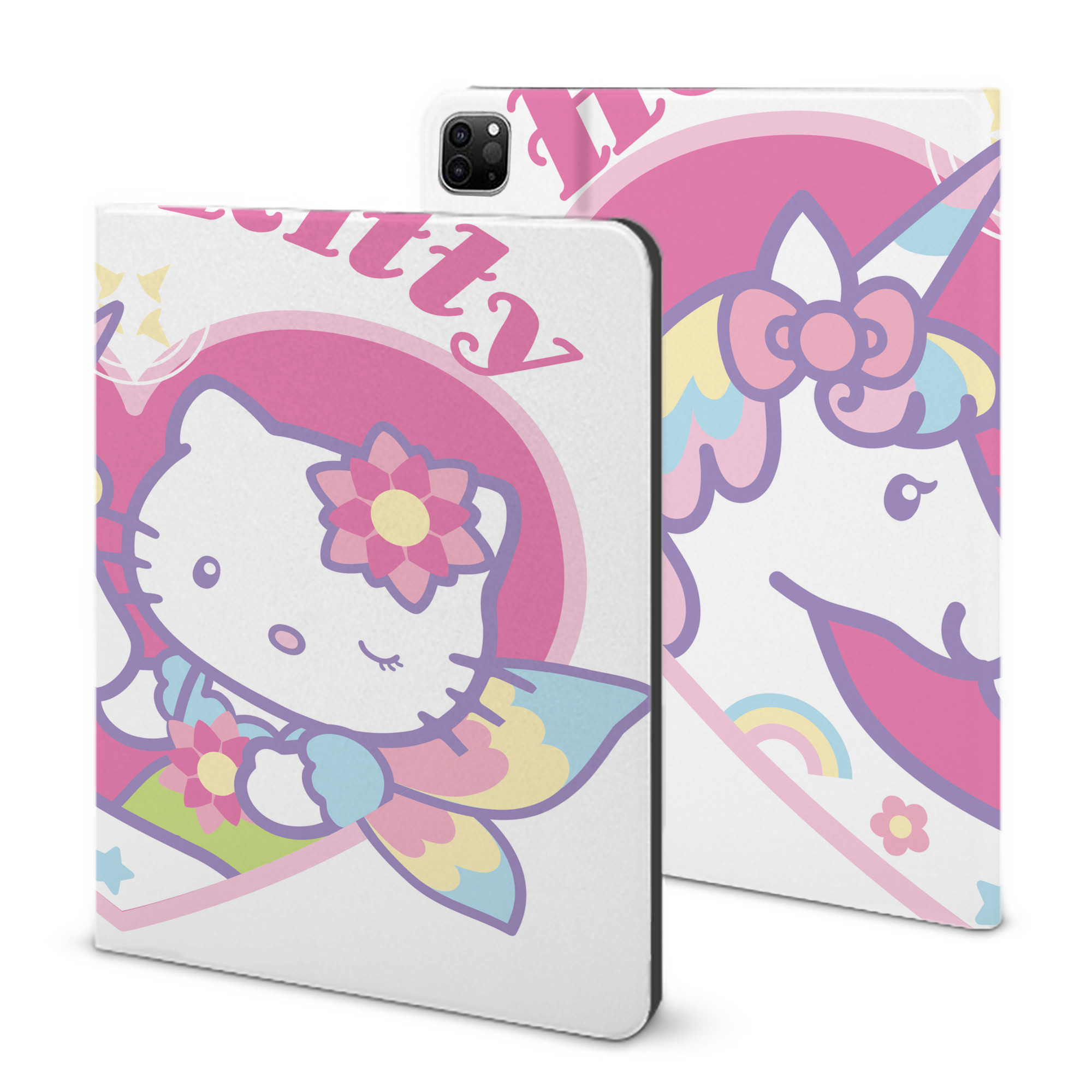 （画像用） Hello Kitty ハローキティ IPad ケース ブック型 PUレザー TPU 耐衝撃 軽量 薄型 ペン収納なし 全面保護 IPad 各モデル対応